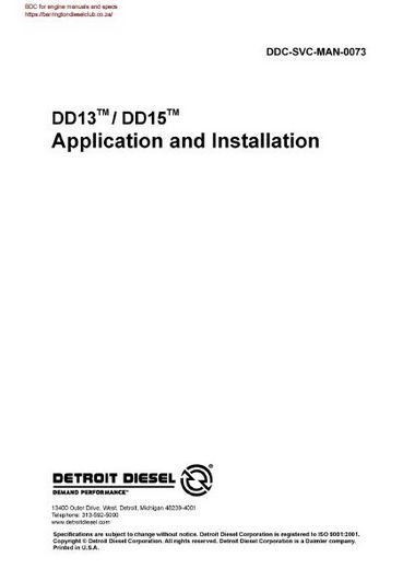 Detroit Diesel DD series application and installation manual p1 