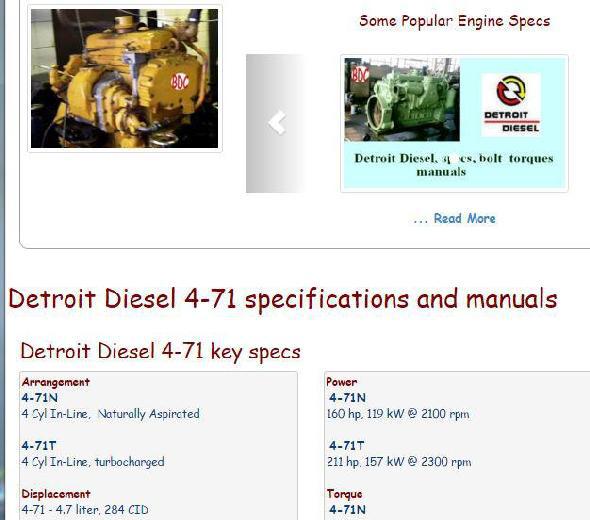Detroit Diesel 4-71 essential specs snip