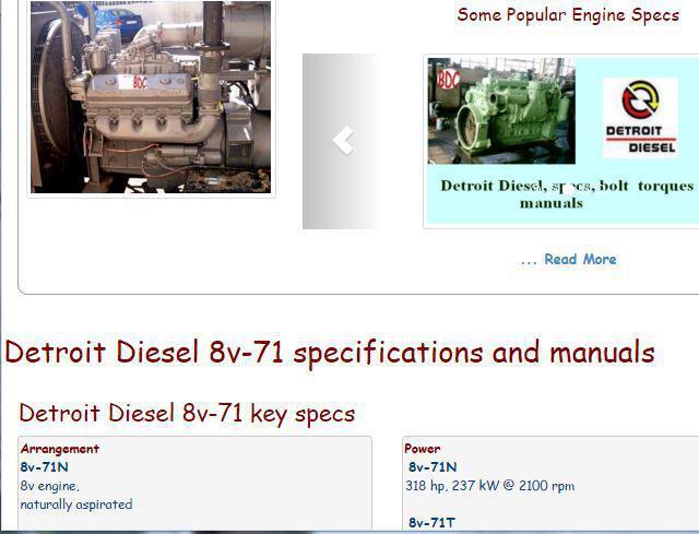 Detroit Diesel 8v71 essential specs snip