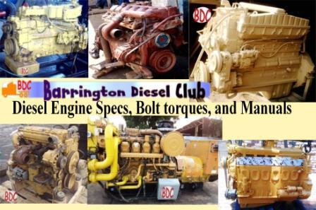 diesel engine manuals, bolt torques, specs