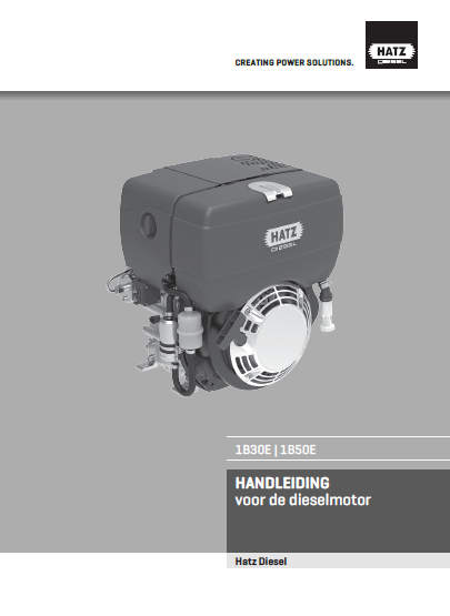 Hatz 1B30E - 1B50E handleiding voor de dieselmotor
