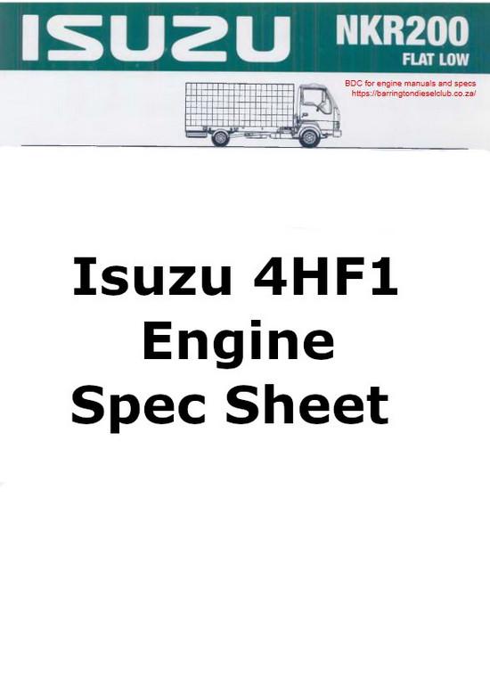 Isuzu NKR200 Spec Sheet p1
