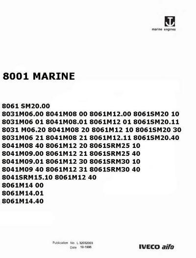 Iveco 8031, 8041, 8061 marine workshop manual