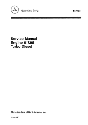 Mercedes OM617 wokshop manual