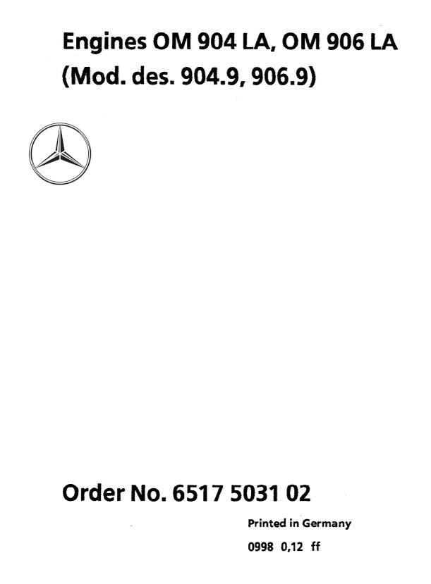 Mercedes OM904LA, OM906LA workshop manual