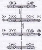 Mercedes-Benz W210 and W211 cylinder head bolt torque sequence