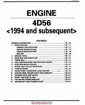 Mistubishi 4d56 engine manual p1
