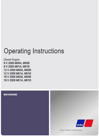 MTU 16V2000 operating instructions MW155550/06