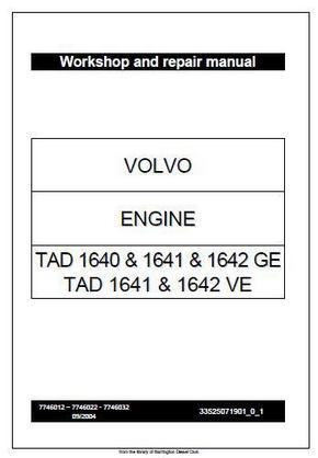 Volvo TAD 1640 1641 1642 workshop repair manual p1