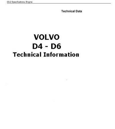 Volvo D4-D6 technical data